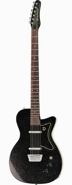 Danelectro 56 Baritone Black Metal Flake forfra