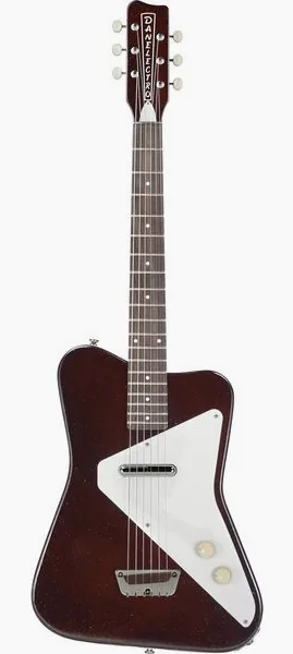 Danelectro Pro Maroon Silver Glitter forfra