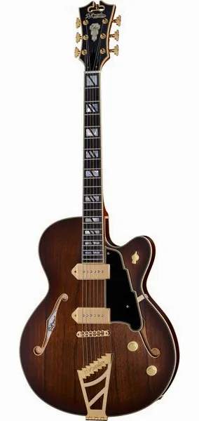 DAngelico Deluxe 59 Satin Brown Burst forfra