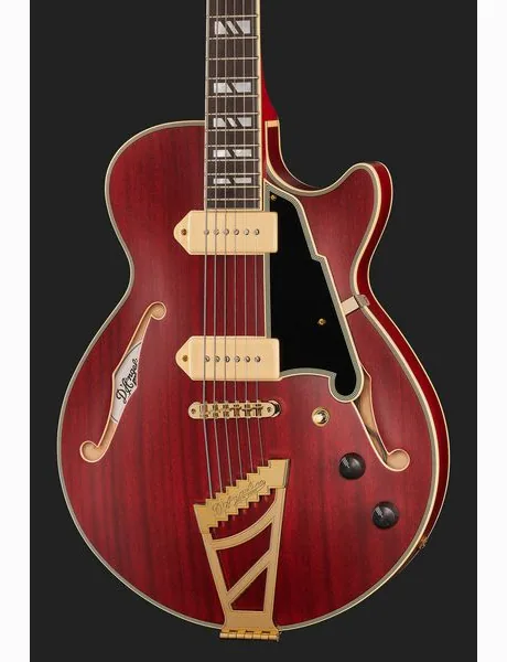 DAngelico DLX SS Barit. Satin Trans Wine, detalj 4
