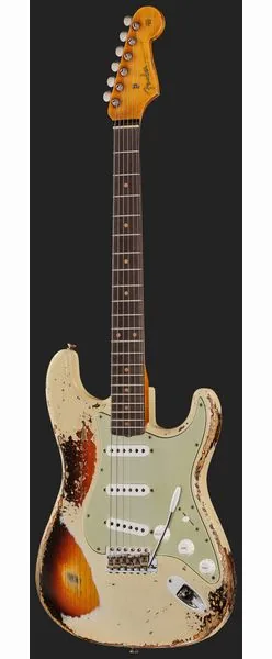Fender 61 Strat SHR Aged V White 3TSB, detalj 2
