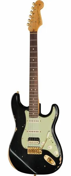 Fender 63 Strat RW Black Relic HSS forfra