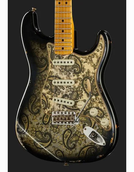 Fender 68 Strat Relic Black Paisley, detalj 4