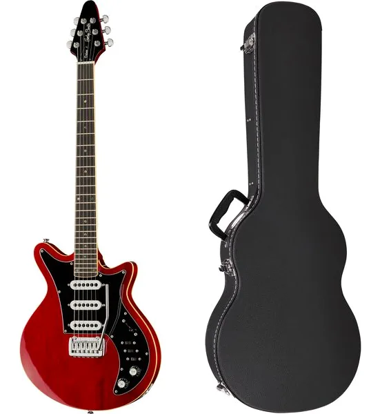 Harley Benton BM-75 Trans Red Deluxe w/Case forfra