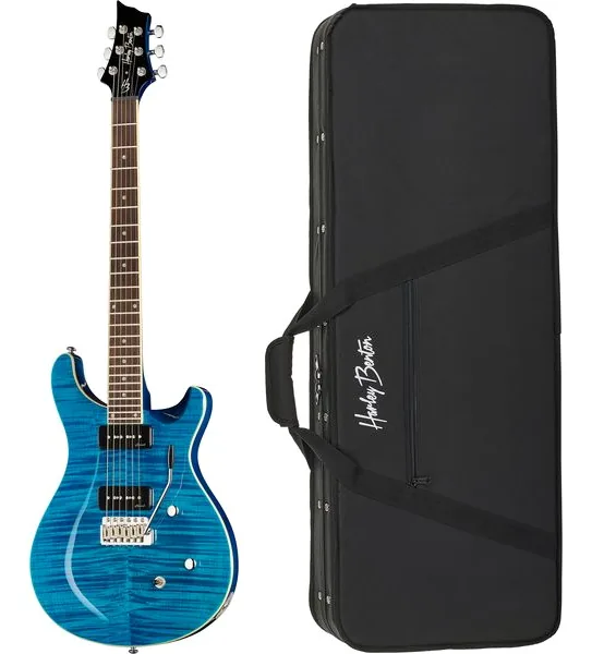 Harley Benton CST-24T P90 Ocean Flame w/Case forfra