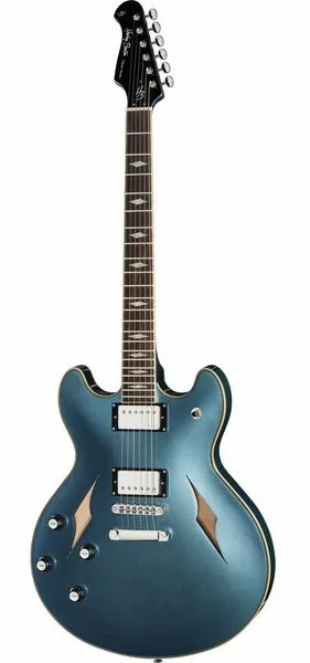 Harley Benton HB-35TL Tesla LH Pelham Blue forfra