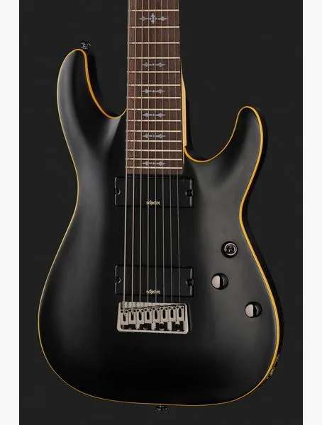 Schecter Demon-8 Aged Black Satin, detalj 4
